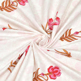 BLOCKS OF INDIA Hand Block Print Cotton King Size Bedsheet Pink Peach Flower