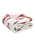 BLOCKS OF INDIA Hand Block Printed Cotton King Size Quilt (Pink Rose)