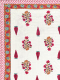 BLOCKS OF INDIA Hand Block Printed Cotton King Size Quilt (Pink Rose)