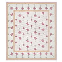 BLOCKS OF INDIA Hand Block Printed Cotton Super King Size Bedsheet(270 x 270) (Pink Grey Tree)