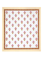 BLOCKS OF INDIA Hand Block Printed Cotton Super King Size Bedsheet(245 X 270 CM) (PINK YELLOW)