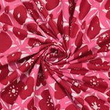 BLOCKS OF INDIA Hand Block Printed Cotton Daylight Curtain with Eyelets(Set of 2 Curtains) (Flower 214 cm / Door) (Pink flower)