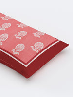 Rajasthani Handmade Hand Block Print Cotton Pillow Cover , Red Buti Procein (2 Pcs)