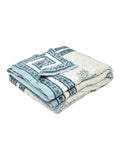 BLOCKS OF INDIA Hand Block Printed Cotton King Size Quilt (Blue tree)