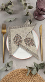 Hand Block Print Cotton Table Napkin (Brown Buta)