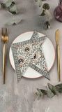 Hand Block Print Cotton Table Napkin (Brown Jaal)