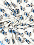 Hand Block Printed Cotton Single Size Reversible Malmal Dohar for Summer (Blue Grey Buti)