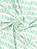 Hand Block Printed Cotton Single Size Reversible Malmal Dohar for Summer (Green PInk Gamla)