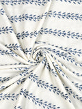 Hand Block Printed Cotton Summer Single Size Reversible Printed Malmal Dohar Blue Lily Line