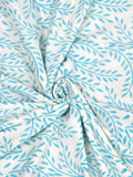 Hand Block Printed Cotton Summer Single Size Reversible Printed Malmal Dohar Turq Tree
