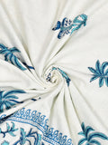 Hand Block Printed Cotton Summer Single Size Reversible Printed Malmal Dohar Turq Tree