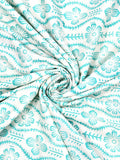 Hand Block Printed Cotton Single Size Reversible Malmal Dohar for Summer (Turq Buta Tree)