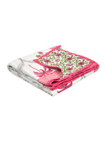 BLOCKS OF INDIA Hand Block Printed Cotton Summer Single Size Reversible Printed Malmal Dohar Pink Tree