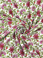 BLOCKS OF INDIA Hand Block Printed Cotton Summer Single Size Reversible Printed Malmal Dohar Pink Tree
