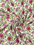 BLOCKS OF INDIA Hand Block Printed Cotton Summer Single Size Reversible Printed Malmal Dohar Pink Tree