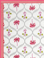 BLOCKS OF INDIA Hand Block Printed Cotton Summer Single Size Reversible Printed Malmal Dohar Pink Tree