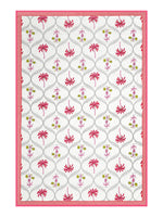 BLOCKS OF INDIA Hand Block Printed Cotton Summer Single Size Reversible Printed Malmal Dohar Pink Tree