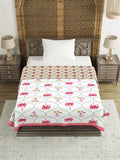 BLOCKS OF INDIA Hand Block Printed Cotton Summer Single Size Reversible Printed Malmal Dohar Pink Tree