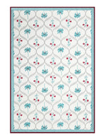 BLOCKS OF INDIA Hand Block Printed Cotton Summer Single Size Reversible Printed Malmal Dohar Turq Tree