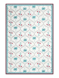 BLOCKS OF INDIA Hand Block Printed Cotton Summer Single Size Reversible Printed Malmal Dohar Turq Tree