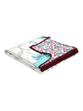 BLOCKS OF INDIA Hand Block Printed Cotton Summer Single Size Reversible Printed Malmal Dohar Turq Tree