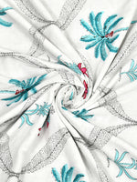 BLOCKS OF INDIA Hand Block Printed Cotton Summer Single Size Reversible Printed Malmal Dohar Turq Tree