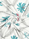 BLOCKS OF INDIA Hand Block Printed Cotton Summer Single Size Reversible Printed Malmal Dohar Turq Tree