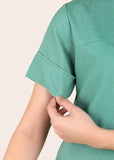 BLOCKS OF INDIA Cotton Solid Color Top for Women - Green