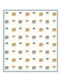 Hand Block Printed Cotton Super King Size Bedsheet(270x 270) (GREY UMBRELLA)