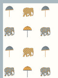 Hand Block Printed Cotton Super King Size Bedsheet(270x 270) (GREY UMBRELLA)