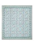 Hand Block Printed Cotton Super King Size Bedsheet(270x 270) (Blue Grey Run)