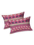 Hand Block Printed Cotton Super King Size Bedsheet(270x 270) (Maroon Ele)