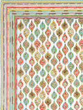 Hand Block Printed Cotton Super King Size Bedsheet(270x 270) (Pink Run)