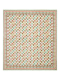 Hand Block Printed Cotton Super King Size Bedsheet(270x 270) (Pink Run)