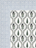 Hand Block Printed Cotton Super King Size Bedsheet(270x 270) (Blue Green Patti)