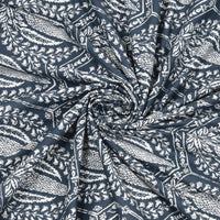 BLOCKS OF INDIA Hand Block Printed Cotton Super King Size Bedsheet(270 x 270) (BLUE PINE TREE)