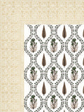 Hand Block Printed Cotton Super King Size Bedsheet(270x 270) (Brown Green Patti)