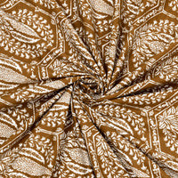 BLOCKS OF INDIA Hand Block Printed Cotton Super King Size Bedsheet(270 x 270) (BROWN PINE TREE)