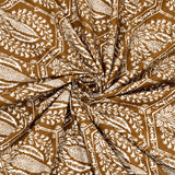 BLOCKS OF INDIA Hand Block Printed Cotton Super King Size Bedsheet(270 x 270) (BROWN PINE TREE)