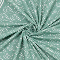 BLOCKS OF INDIA Hand Block Printed Cotton Super King Size Bedsheet(270 x 270) (GREEN DOT)