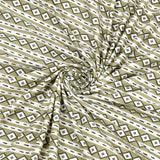 BLOCKS OF INDIA Hand Block Printed Cotton Super King Size Bedsheet(270 x 270) (GREEN LINE)