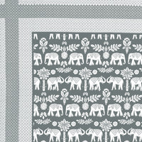 BLOCKS OF INDIA Hand Block Printed Cotton Super King Size Bedsheet(270 x 270) (GREY GAD ELE)