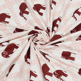 BLOCKS OF INDIA Hand Block Printed Cotton Super King Size Bedsheet(270 x 270) (MAROON SMALL ELE)