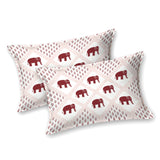BLOCKS OF INDIA Hand Block Printed Cotton Super King Size Bedsheet(270 x 270) (MAROON SMALL ELE)