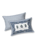 Hand Block Printed Cotton Super King Size Bedsheet(270x 270) (MUGHAL GAD BLUE)
