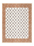 Hand Block Printed Cotton Super King Size Bedsheet(270x 270) (MUGHAL GAD BROWN )