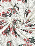 Hand Block Printed Cotton Super King Size Bedsheet(270x 270) (MUGHAL GAD GREEN)