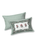 Hand Block Printed Cotton Super King Size Bedsheet(270x 270) (MUGHAL GAD GREEN)