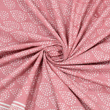 BLOCKS OF INDIA Hand Block Printed Cotton Super King Size Bedsheet(270 x 270) (PINK DOT)