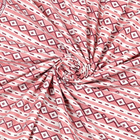 BLOCKS OF INDIA Hand Block Printed Cotton Super King Size Bedsheet(270 x 270) (PINK LINE)